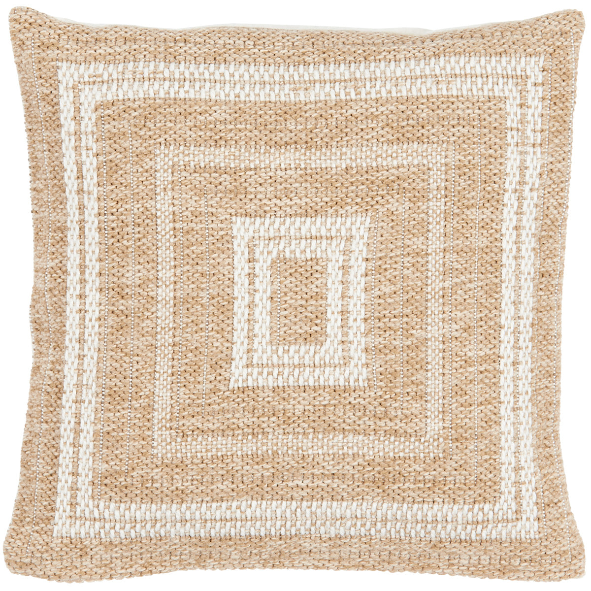Housse de coussin rectangle blanc effet jute naturel Nazar rugs