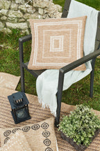Housse de coussin rectangle blanc effet jute naturel Nazar rugs