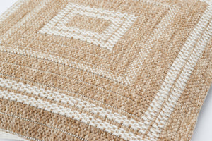 Housse de coussin rectangle blanc effet jute naturel Nazar rugs