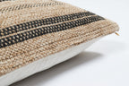 Housse de coussin rectangle noir effet jute naturel Nazar rugs