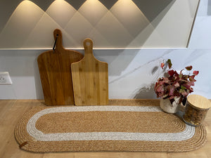 Chemin de table aspect jute gris : ISL4602GRI - Nazar rugs