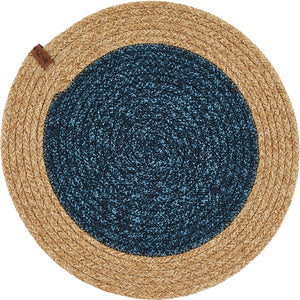 Set de table aspect jute, bleu et crème : ISL4609CRE - Nazar rugs
