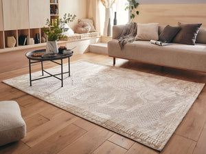 Tapis moderne motif plume beige : IST525BEI - Nazar rugs