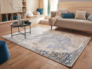 Tapis moderne motif plume bleu : IST525BLE - Nazar rugs