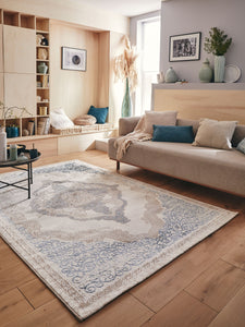 Tapis de salon moderne fin beige et noir RHYTHM par Ligne pure -  Inspiration Luxe