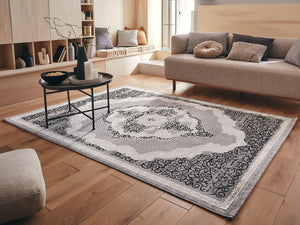 Tapis moderne motif oriental noir : IST528NOI - Nazar rugs