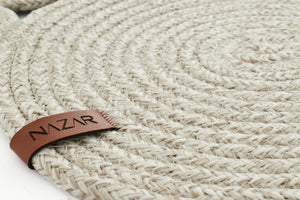 Tapis fait main à motifs géométriques rond : LIM4501GRI - Nazar rugs