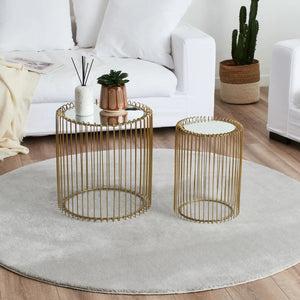 Tapis doux gris rond : LOF300GRI - Nazar rugs
