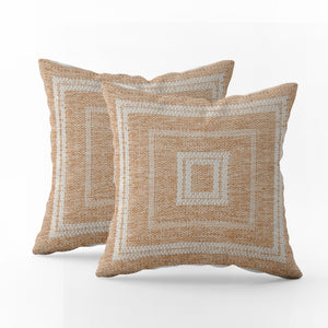 Lot de 2 housses de coussin motifs rectangle blanc Nazar rugs