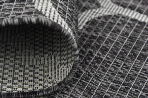 Tapis d'extérieur anthracite et blanc carré : MOA634ANT - Nazar rugs