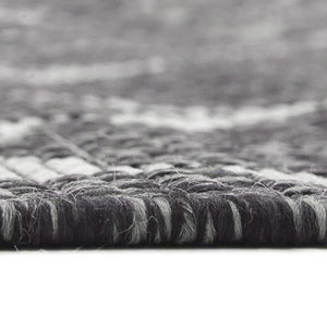 Tapis d'extérieur anthracite et blanc carré : MOA634ANT - Nazar rugs