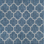 Tapis d'extérieur bleu et blanc carré : MOA634BLE - Nazar rugs