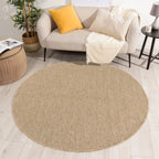 Tapis chevron effet jute naturel rond : NAT8753BEI-160x160 - Nazar rugs