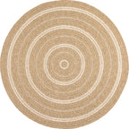 Tapis aspect Jute Nature motifs blancs ronds : NAT8863BLA - Nazar rugs