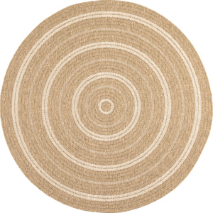 Tapis aspect Jute Nature motifs blancs ronds : NAT8863BLA - Nazar rugs