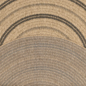 Tapis rond effet jute naturel avec motif noir : NAT8863NOI - Nazar rugs