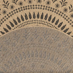 Tapis effet jute naturel motifs orientaux noirs rond : NAT8874NOI - Nazar rugs