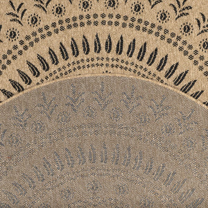 Tapis effet jute naturel motifs orientaux noirs rond : NAT8874NOI - Nazar rugs