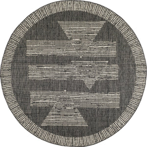 ​Tapis intérieur extérieur anthracite rond : SAM1217ANT - Nazar rugs   