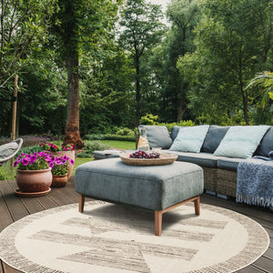 ​Tapis extérieur rond avec motif géométrique : SAM1217GRI - Nazar rugs   