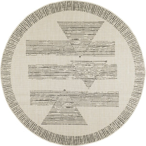 ​Tapis extérieur rond avec motif géométrique : SAM1217GRI - Nazar rugs   