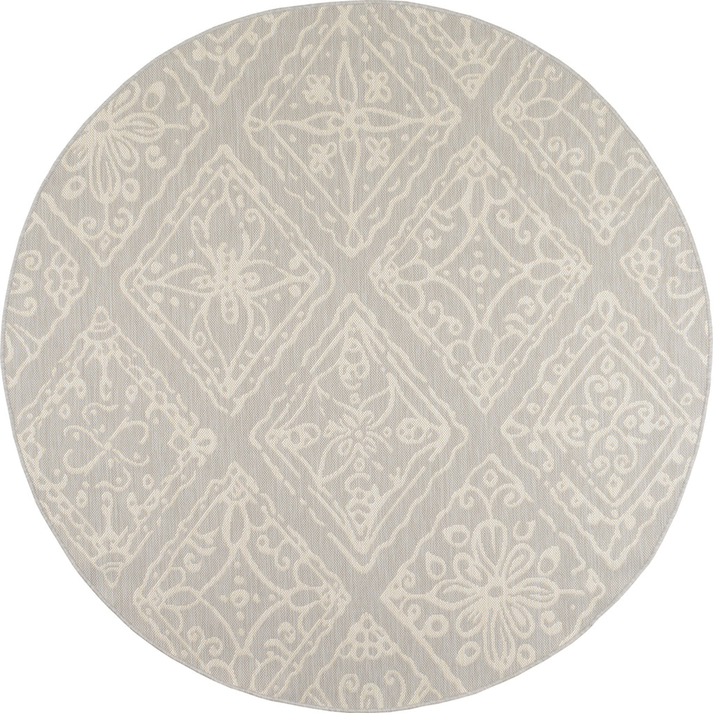 Tapis avec ornement floral gris rond : SAM1705GRI - Nazar rugs