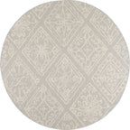 Tapis avec ornement floral gris rond : SAM1705GRI - Nazar rugs