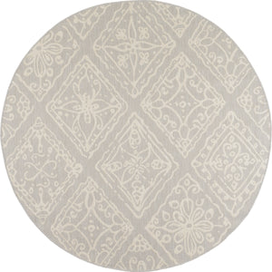 Tapis avec ornement floral gris rond : SAM1705GRI - Nazar rugs