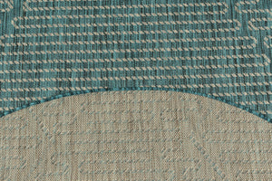 Tapis motifs géométriques turquoises rond : SAM1752TUR