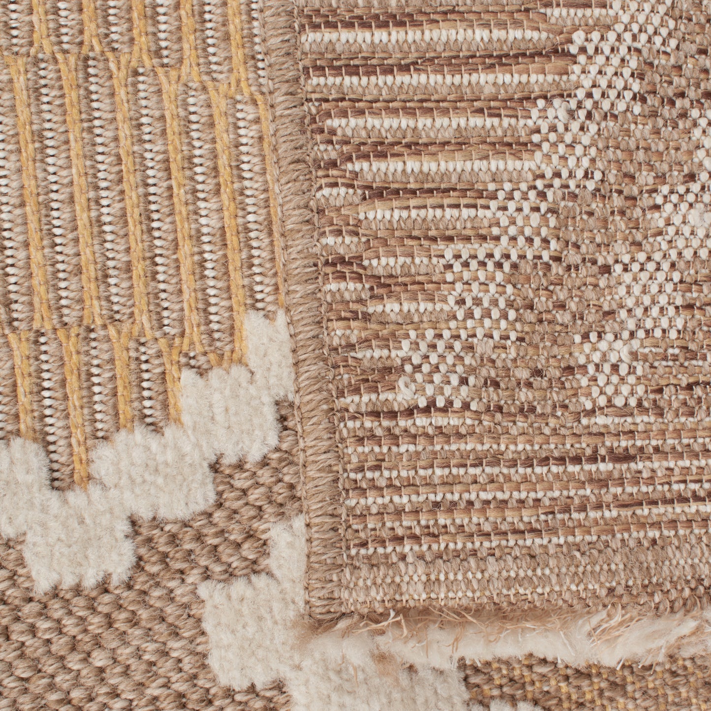 TULUM - tapis de salon - intérieur et extérieur jaune - aspect jute  motifs géométriques  : TUL9041JAU - Nazar rugs
