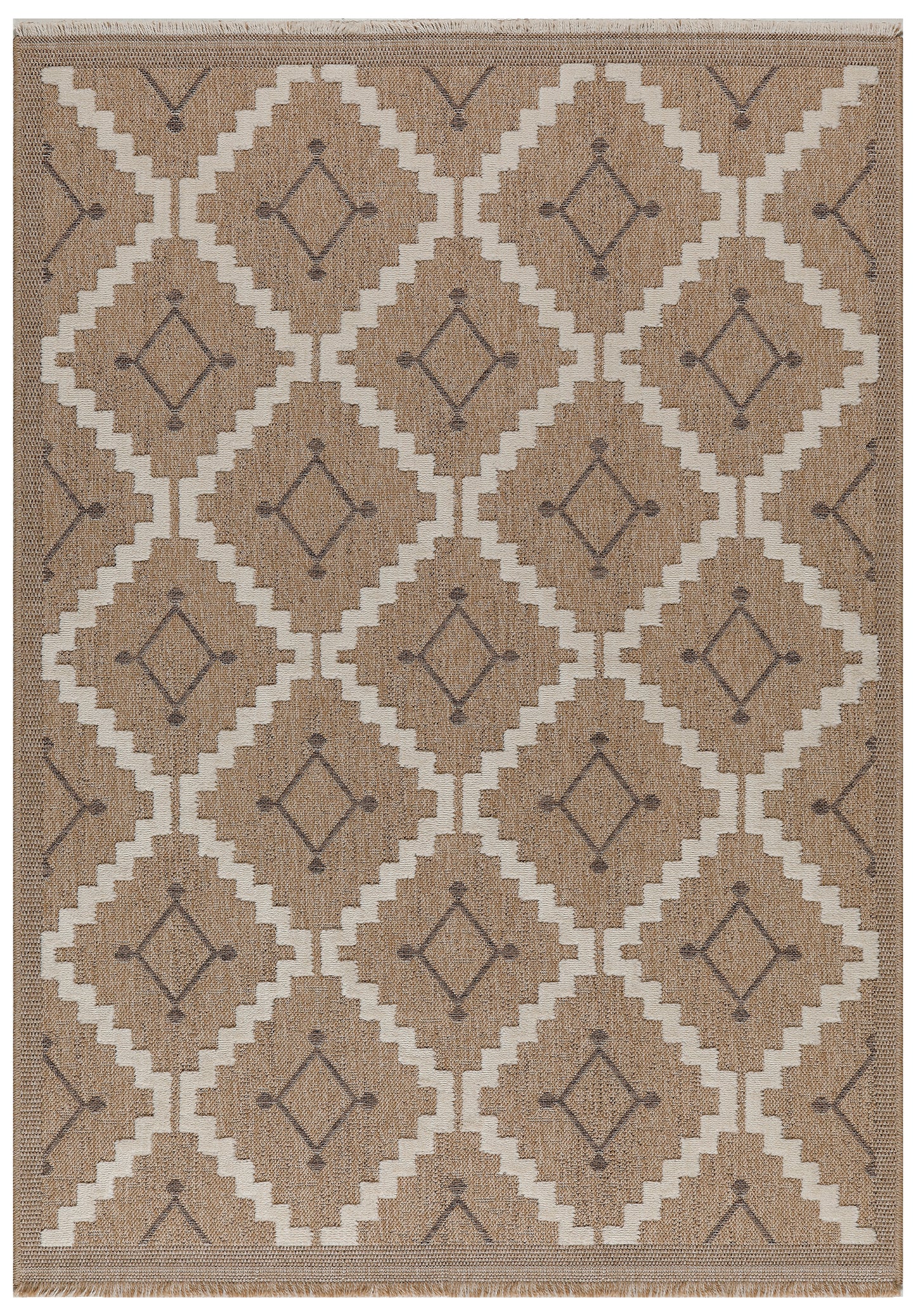 TULUM - tapis de salon - intérieur et extérieur marron - aspect jute  motifs géométriques : TUL9041MAR - Nazar rugs