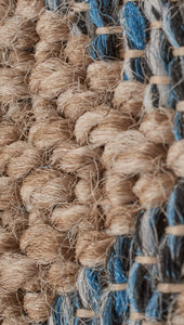TULUM - tapis de salon - intérieur et extérieur bleu - aspect jute  motifs  losanges  : TUL9048BLE - Nazar rugs