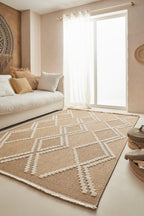 TULUM - tapis de salon - intérieur et extérieur jaune - aspect jute  motifs géométriques: TUL9048JAU - Nazar rugs