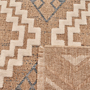 TULUM - tapis de salon - intérieur et extérieur bleu - aspect jute  motifs  aztèques  : TUL9054BLE - Nazar rugs