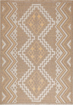 TULUM - tapis de salon - intérieur et extérieur jaune - aspect jute  motifs  losanges  : TUL9054JAU - Nazar rugs