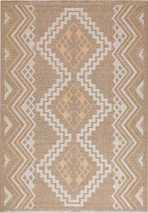 TULUM - tapis de salon - intérieur et extérieur jaune - aspect jute  motifs  losanges  : TUL9054JAU - Nazar rugs