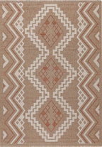TULUM - tapis de salon - intérieur et extérieur rouge/terra - aspect jute  motifs  losanges - TUL9041TER - Nazar rugs