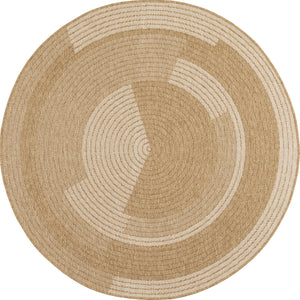 Tapis Géométrique aspect Jute Rond Blanc Nazar rugs