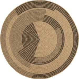 Tapis Géométrique aspect Jute Rond Noir Nazar rugs