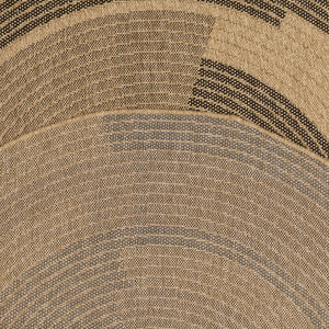 Tapis Géométrique aspect Jute Rond Noir Nazar rugs