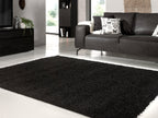 Tapis Shaggy uni noir Nazar rugs