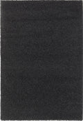 Tapis Shaggy uni noir Nazar rugs