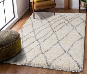 Tapis à poil long blanc Nazar rugs
