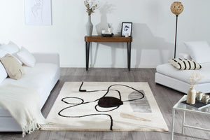 Tapis abstrait beige, noir et gris Nazar rugs