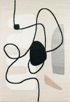 Tapis abstrait beige, noir et gris Nazar rugs