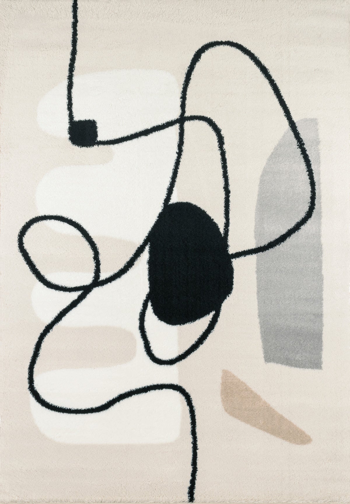 Tapis abstrait beige, noir et gris Nazar rugs