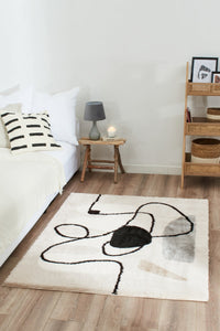 Tapis abstrait beige, noir et gris Nazar rugs