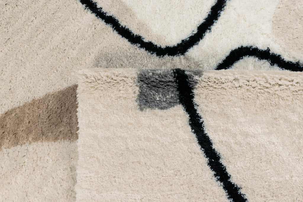 Tapis abstrait beige, noir et gris Nazar rugs