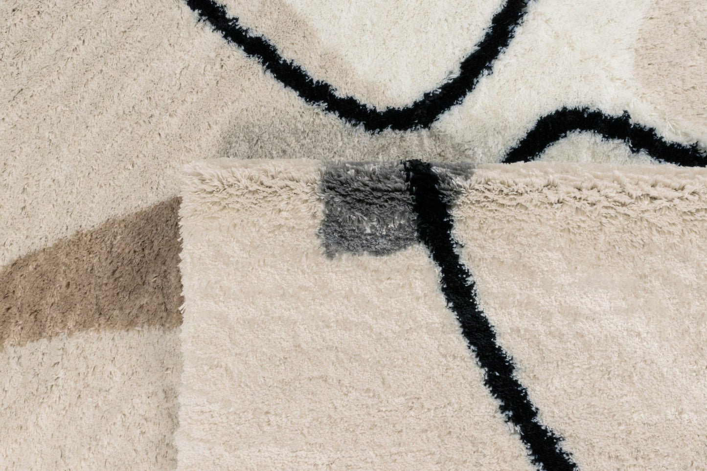 Tapis abstrait beige, noir et gris Nazar rugs