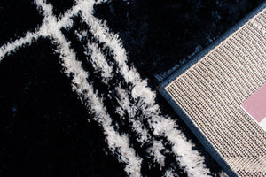 Tapis abstrait bleu motif géométrique Nazar rugs